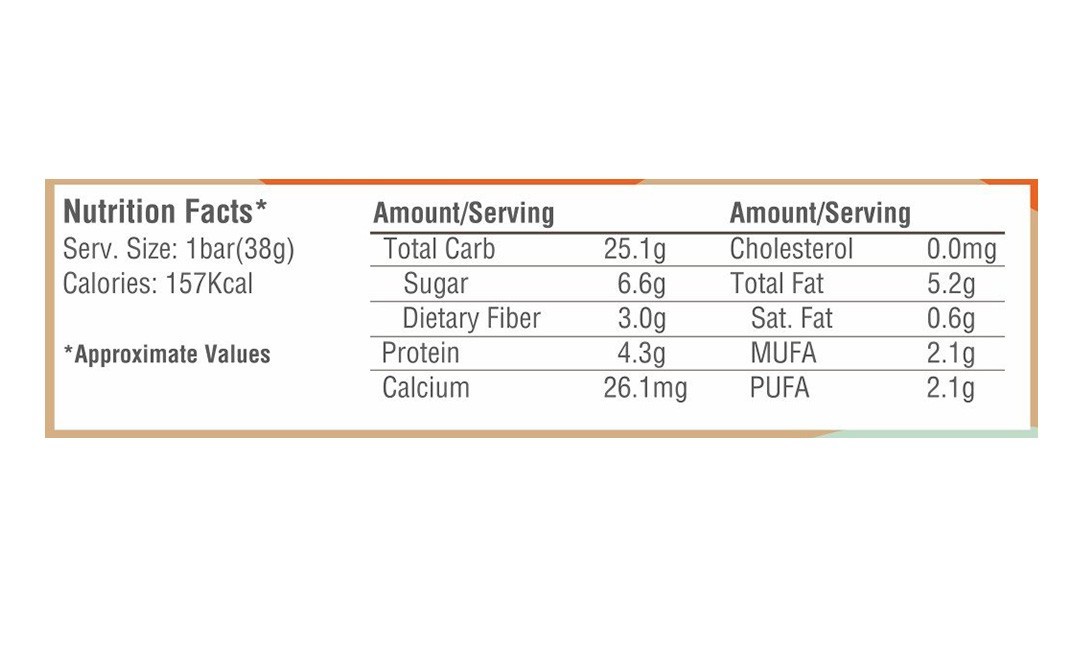 Yoga Bar Multigrain Energy Bar Orange Cashew   Pack  38 grams